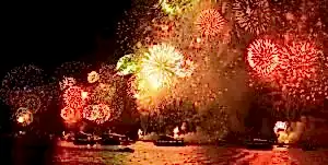 photo of new years eve bosphorus dinner cruise in istanbul by night with fireworks