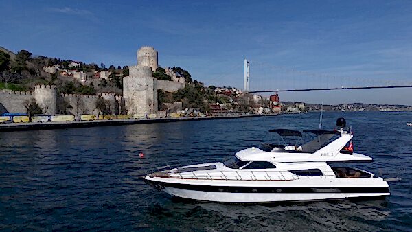 Gliding by Rumeli Fortress in style on Zoe Yacht Istanbul